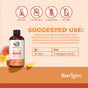 Image of MaryRuth's Morning Multivitamin +Hair Growth Liquid, 15.22 oz, peach mango flavor. Icons show it's non-GMO, sugar-free, gluten-free & nut-free. Supports hair growth & skin health. Suggested use: Adults take 2 tablespoons daily.