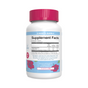 A white bottle with a pink cap labeled MaryRuth’s Kids Magnesium Calm Gummies features floral graphics and Supplement Facts on the back. The vegan supplement supports kids bone health and provides a two-month supply.