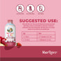 MaryRuth’s Kids Morning Multivitamin Liquid in apple, berry, and cherry flavors. Includes use instructions and dosage chart for ages 1–13, plus icons showing it’s a sugar-free, gluten-free, and nut-free supplement.