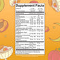 MaryRuth’s Kids Nighttime Multimineral Liquid Supplement Facts label displays daily values for ages 1-3 and 4-13, with nutrients like Vitamin D, Calcium, Magnesium, Selenium & Lutein. Features decorative fruit graphics in the background.