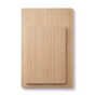 Two Undercut Bamboo Cutting Boards by Bambu, crafted from FSC-certified bamboo with smooth surfaces and rounded corners, are stacked to display sustainable elegance and the brand’s signature style against a white background.
