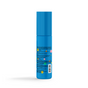 A blue cylindrical MIMIKAI Kids Mosquito & Tick Repellent Spray bottle with a tall cap is shown from the back, displaying text, colorful dots, Undecanone in the ingredients list, and a barcode on a white background.