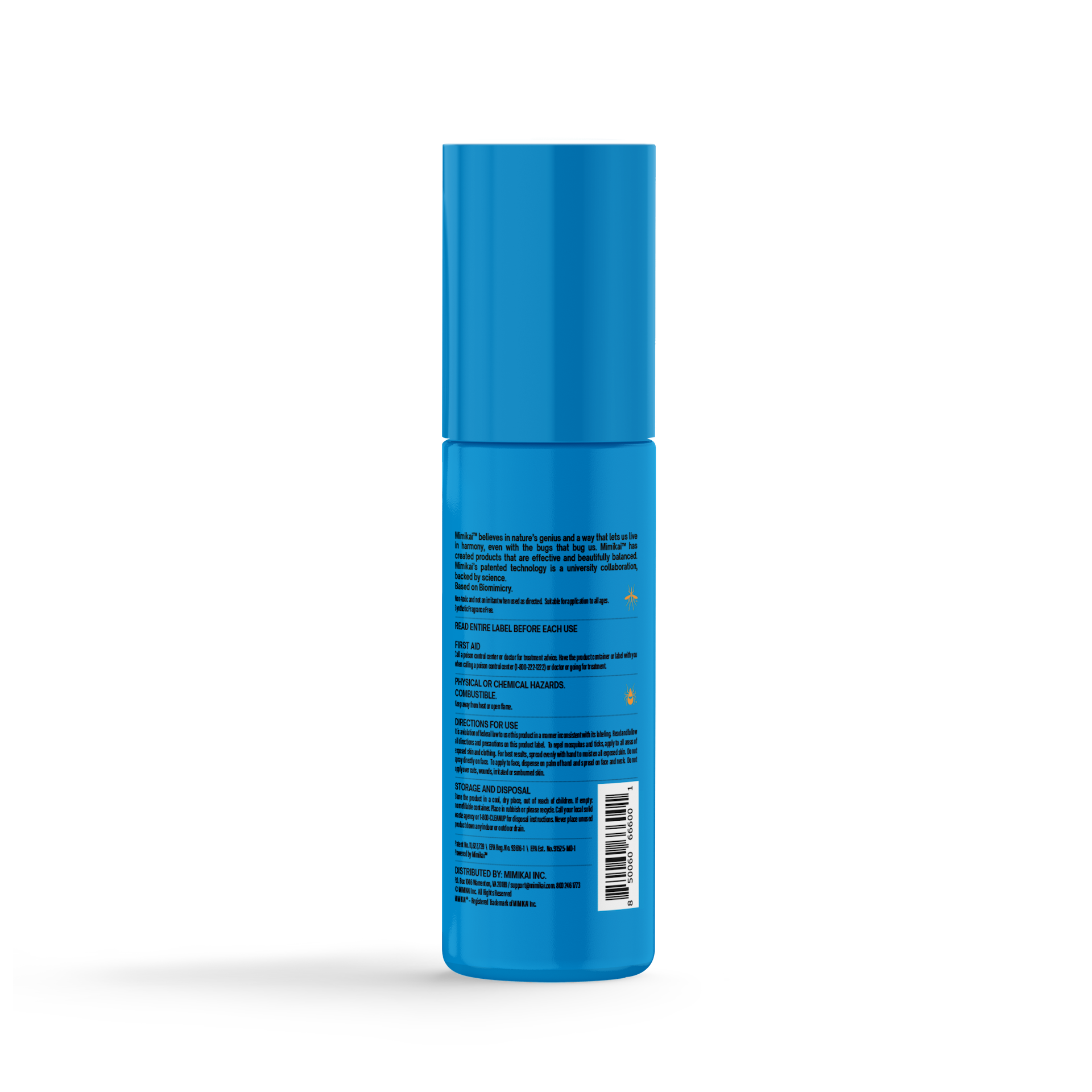 MIMIKAI Mosquito & Tick Repellent Spray label