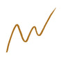 A simple brown zigzag line, like natural brows shaped with the Mineral Fusion Retractable Brow Pencil, rises from bottom left to top right across a white background, forming two peaks and a valley before sharply ascending.