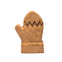 The Mitten Bath Bomb by Spinster Sisters Co. features a brown, mitten-shaped design with zigzag icing details, standing upright on a white background—ideal for a cozy autumn retreat.
