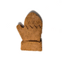 The Spinster Sisters Co. Mitten Bath Bomb, shaped like a brown mitten with a zigzag pattern and straight base line, evokes an autumn retreat and is displayed on a plain white background.