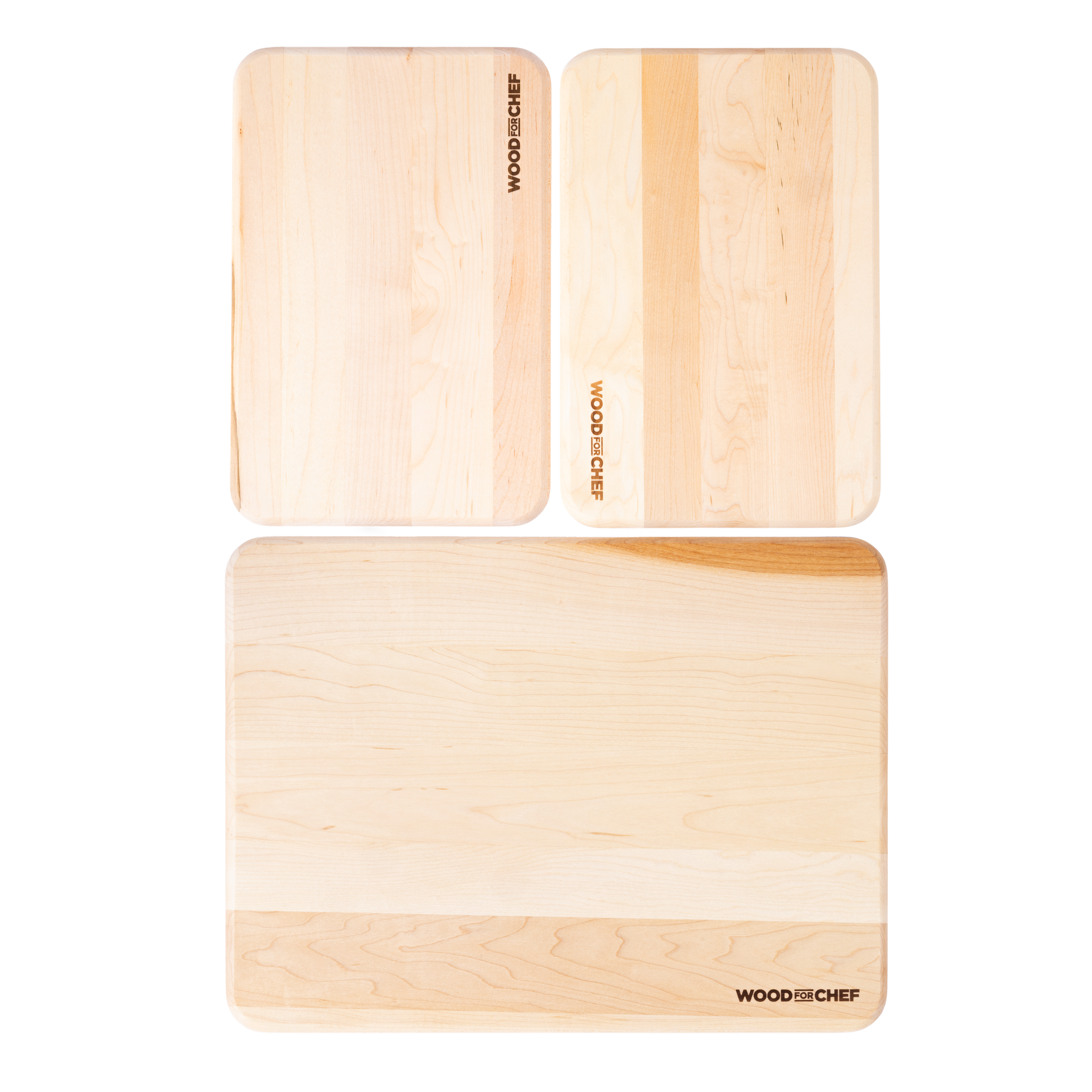 Mizu Minimalist Cutting Board Set - 100% FSC Certified Maple Wood