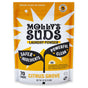 A yellow and white pouch of Molly's Suds Laundry Detergent Powder in Citrus Grove scent, non-toxic and gentle for sensitive skin, provides a powerful clean for 70 loads, tough on stains, and is eco-friendly.