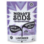 Molly's Suds Oxygen Whitener, a bleach alternative stain remover in a 41.09 oz pouch, features Safer Ingredients and Brightens Dull Whites. The lavender-scented bag displays a purple and white starburst design.