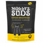 A black and yellow bag of Mollys Suds Oxygen Whitener, for dark colors and chlorine-free, features a jeans illustration and promotes its stain-lifting, natural bleach alternative formula—safe for people, the planet, and color.