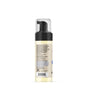 A clear bottle of Motherlove Baby & All Castile Soap with a black pump dispenser holds gentle yellow baby wash. Detailed product info appears on the back label. The bottle stands upright against a white background.