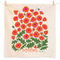 The Neighborgoods Dish Towel Set features cotton towels with bright orange poppy flowers, green leaves, and Poppies playfully written at the bottom—adding cheerful charm to any kitchen collection.