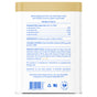 Back of a Native Pet Beef Bone Broth Topper for Dogs container with a gold lid, showing nutritional info, feeding directions, and product details in blue text on white—perfect for picky eaters and boosted with collagen from beef bone broth.