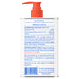Back label of Native Pet’s Omega Oil Topper & Supplement for Dogs with a red pump, showing Omega-3 from Alaskan wild-caught salmon, nutrition info, ingredients, calories, feeding directions, and manufacturer contact in blue and orange text.
