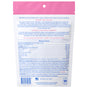 Back view of Native Pets Skin and Coat Chews Supplement for Dogs in pink and white, showing ingredients and nutritional facts in blue text, highlighting air-dried chews with biotin for skin health and reduced shedding.