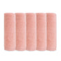 Five Organic Super Absorbent Washcloths from Natemia, made from 100% GOTS Certified Organic Cotton, are arranged upright in a row against a plain white background.