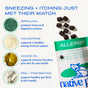 Native Pet Allergy Chews Supplement for Dogs features black chews made with spirulina, colostrum, algae oil, plus pro and postbiotics. These ingredients work together to support your dog’s immune system during seasonal allergies and also promote healthy digestion, skin, and coat.