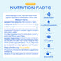 Nutrition facts label for Native Pet Organic Pumpkin Powder Topper for Dogs. Key details: made from premium organic pumpkin, provides a high-fiber supplement to support digestive health in dogs. Features nutrition analysis, calorie content, and feeding directions on the label. Claims include vet-developed formula, no fillers, 100% organic ingredients, #1 taste-tested by dogs, and long shelf life. Packaged with a blue and yellow design.