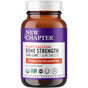 A brown bottle labeled New Chapter Every Woman™s One Daily Multivitamin features a purple and white design, highlights immune, energy, stress & beauty support, displays dietary supplement certifications, and complements an organic wellness routine.