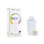 A white New Wave Enviro Alkaline Pitcher Replacement Cartridge is shown beside its packaging, which displays colorful branding and the product name.