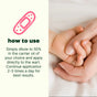 Illustration of a bandage, instructional text on wart care featuring Plant Therapy’s No More Warts Roll-On—an essential oil blend gentle wart remover—and a photo of an adult gently holding a child’s hand.
