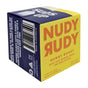 A yellow and purple box labeled Nudy Rudy Duo 2 Pack Bar Soap contains triple-milled natural soap with Manuka honey and shea butter, marked SUDS UP on top, and is proudly made in Australia.