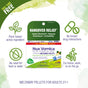 Boiron Nux Vomica 30C Meltaway Pellets + Bonus Pack - Hangover Relief comes in a box with green icons and text that emphasizes its plant-based, drug-free formula. No water is needed, making it easy to use at home or on the go. Designed for adults 21+, this homeopathic medicine helps relieve hangover symptoms such as an upset stomach after a night out.