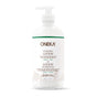 A white pump bottle labeled Oneka Body Lotion - Cedar & Sage features green accents and botanical illustrations. This 16 fl oz (475 mL) lotion hydrates with organic plants and essential oils.