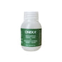 A 75 ml (2.54 fl oz) small white plastic bottle of Oneka Shampoo - Cedar & Sage, featuring green accents and bilingual English-French text, offers pH-balancing organic haircare.