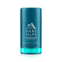 A teal stick of Oars + Alps Natural Deodorant, aluminum-free in a fresh ocean splash scent, features white text and a geometric mountain logo on the front. Net wt 2.6 oz (75 g).