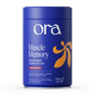 A blue cylindrical container of Ora Organic Muscle Memory: Supercharged Creatine Powder, Berry Flavor, with orange accents. The vegan, Informed Sport certified creatine monohydrate supports strength, energy, recovery, and cognition. 30 servings.
