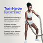 A fit woman trains with battle ropes. Text: Muscle Memory: Supercharged Creatine Powder by Ora Organic—boosts energy, strength, muscle recovery, focus, memory, and brain health. Informed Sport certified creatine monohydrate.