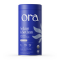 A blue canister of Ora Organic’s So Lean & So Clean: Organic Vegan Protein Powder in vanilla, featuring 23g protein, 0g sugar, USDA organic and vegan certifications, and digestive enzymes for absorption.