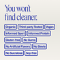 Text reads: “So Lean & So Clean by Ora Organic: Organic, third-party tested plant protein powder. Informed Sport certified, gluten-free, gum-free, no artificial flavors or stevia, and soy-free.”.