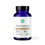 A blue bottle labeled Ora Organic Trust Your Gut: High Potency Pre + Probiotic Capsules contains 60 vegan, organic, non-GMO capsules with 52 billion probiotics from 11 strains to support microbiome recovery.