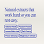 Text on a light background reads: You're a Knockout: Natural Sleep Support Capsules by Ora Organic deliver melatonin-free rest with valerian root, passion flower, lemon balm leaf, organic tart cherry, panax ginseng, and magnesium citrate.