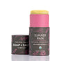 A tube of Chagrin Valley Soap & Salve Deodorant Stick with pink floral packaging and the cap off, revealing the stick and full label—crafted with natural ingredients for a refreshing feel.