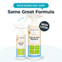 Two spray bottles of Oxyfresh All-Surface Pet Stain & Odor Eliminator—one with the old label and one with the new—are shown side by side. Text above reads: Same Great Formula and PACKAGING MAY VARY.