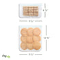 Two (re)zip reusable bags—1 half gallon (11.5 x 6.75”) with granola bars and 1 2-gallon freezer bag (11.5 x 12.75”) with cookies—offer convenient meal prep and storage solutions.