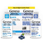 Two bottles of GENEXA Daytime & Nightime Severe Cold & Flu Combo Pack are shown in front of their box with blueberries, featuring labels that highlight organic blueberry flavor and clean medicine ingredients.