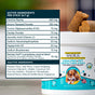 A close-up of the Radius OralPro+ Pet Dental & Gut Chew Sticks for Dogs, showing the chew stick itself, its packaging featuring a photo of a dog, and a label detailing active and inactive ingredients—including those promoting prebiotic gut health and providing enzymatic plaque support—alongside nutritional information.