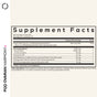 Supplement Facts label for Codeage PQQ Ovarian Harmony+, featuring Myo-Inositol, folate, CoQ10, wild blueberry, and pomegranate extracts. Formulated for ovarian harmony with daily values and premium ingredients.