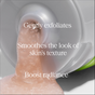 Pink gel with bubbles pours from a container. Overlaid text reads: Gently exfoliates. Smoothes the look of skin’s texture. Boost radiance with Andalou Naturals Resurfacing Glycolic Cleansing Gel, your go-to exfoliating face wash for a luminous complexion.