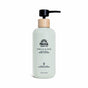 A 16 fl oz (473 mL) bottle of Pacha Soap Co. Body Lotion with a black pump and wooden collar, featuring vanilla & sage scent and crafted with Bulgarian lavender, hydrating coconut oil, and shea butter.
