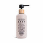A beige pump bottle of Pacha Soap Co. Body Wash with a wooden collar stands upright against a white background. The back label displays black text and icons highlighting its hydrating formula and nourishing oils.