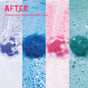 Four panels show Pacha Soap Co. Mystery Bath Bombs dissolving in water, each revealing colorful bubbles with a surprise color—light blue, dark blue, pink, or green. Top text: AFTER. Bottom text: FOUR FUN COLOR POSSIBILITIES.