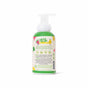 A bottle of Pacha Soap Co. Foaming 2-in-1 Shampoo and Body Wash with a green and white label featuring colorful fruit illustrations and product details on the back.