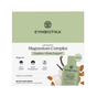 Box of Cymbiotika Magnesium L-Threonate, a highly absorbable supplement in Vanilla Almond flavor to support cognitive, stress, and cardiovascular health, with images of vanilla, almonds, and supplement packets on the front.