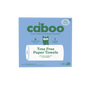 Caboo Paper Towel (75 sheets per roll) comes in a light blue box with a green owl logo, labeled “Tree Free Paper Towels,” “6 family size rolls,” and “Made from sustainable bamboo” for an eco-friendly choice.