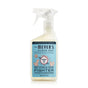 A 16 fl oz spray bottle of Mrs. Meyers Pet Stain & Odor Fighter, featuring a coconut leaf scent and floral label, offers 7 days of probiotic-fueled cleaning power against pet stains and odors.